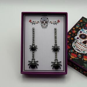New Bella + Jack Black Rhinestone Spider Earrings